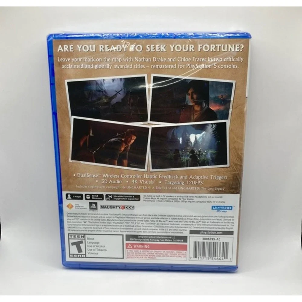 Uncharted Legacy of Thieves Collection‎ PS5 Remastered 3006399-AC New Sealed
